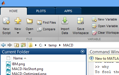 Screenshot of Matlab 8 (R2012b)